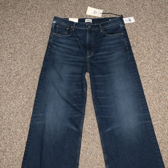 Citizens of Humanity Paloma Wide Leg Baggy High Rise Jeans in Everdeen - Picture 6 of 14